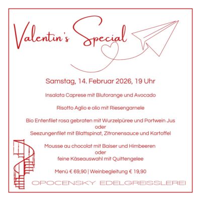 Valentins Special Menü